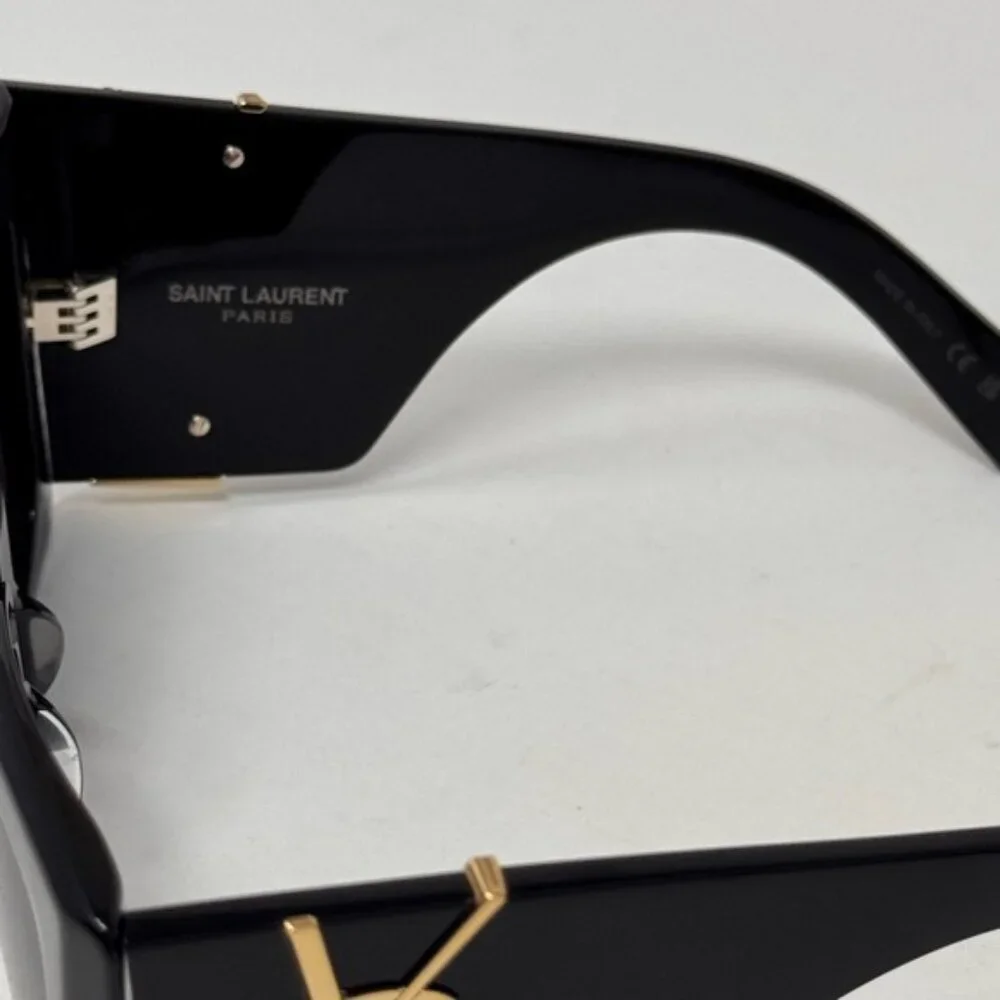 Saint Laurent Black Sunglasses with Gold YSL Logo - Picture 6 of 11